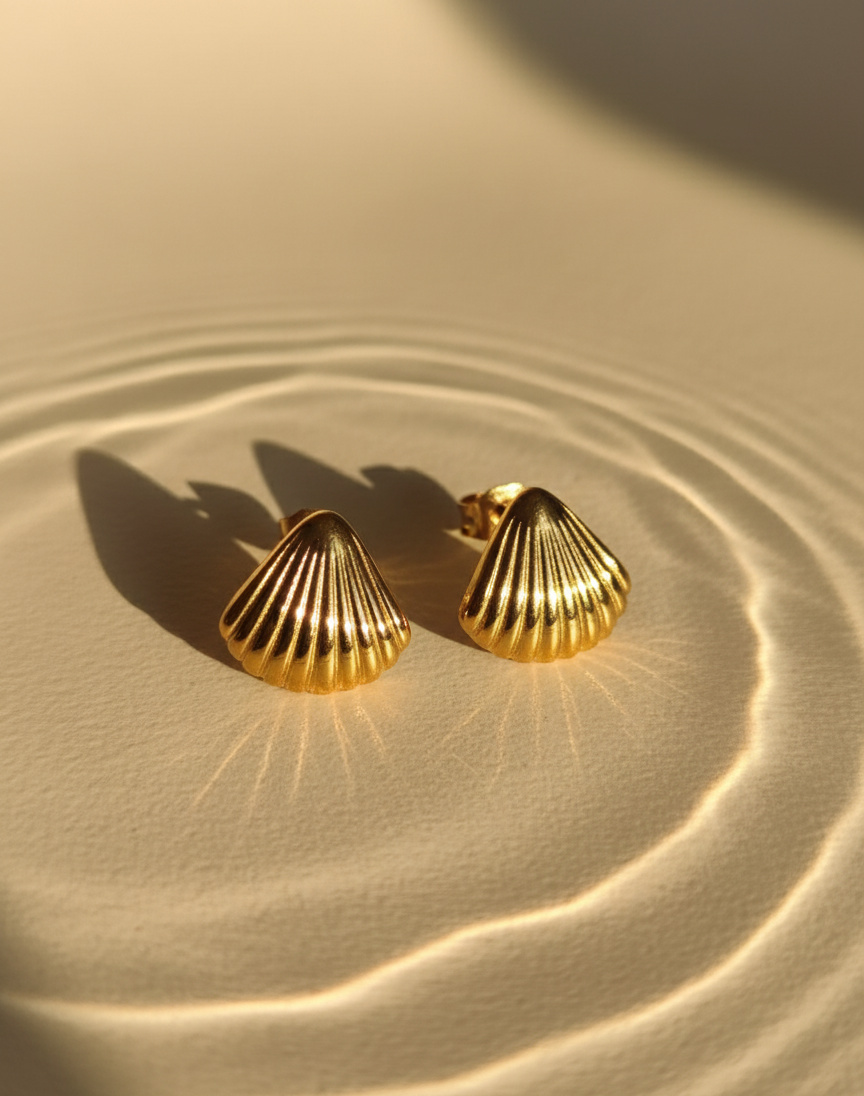 Boucles d’oreilles Shella dorées en acier inoxydable 316L – Jewelya AG