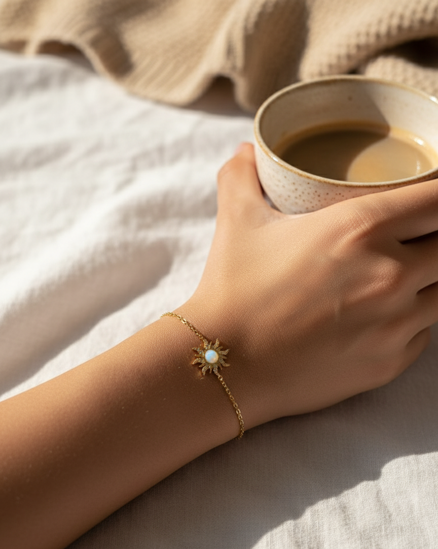 Gourmette de cheville Heliane dorée en acier inoxydable 316L – Jewelya AG